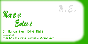 mate edvi business card